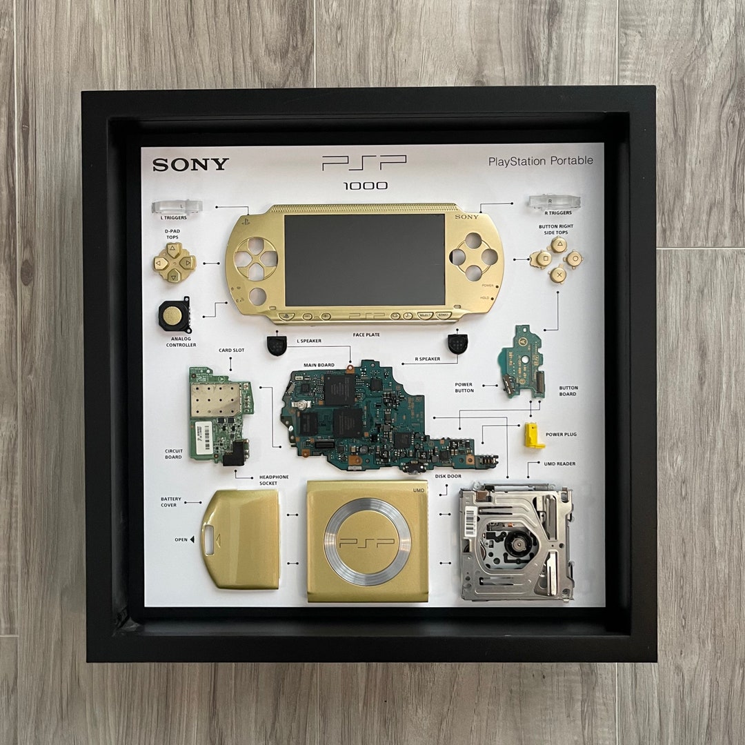 PSP1000 標本アート Gold PSP1000 Teardown Art - Etsy
