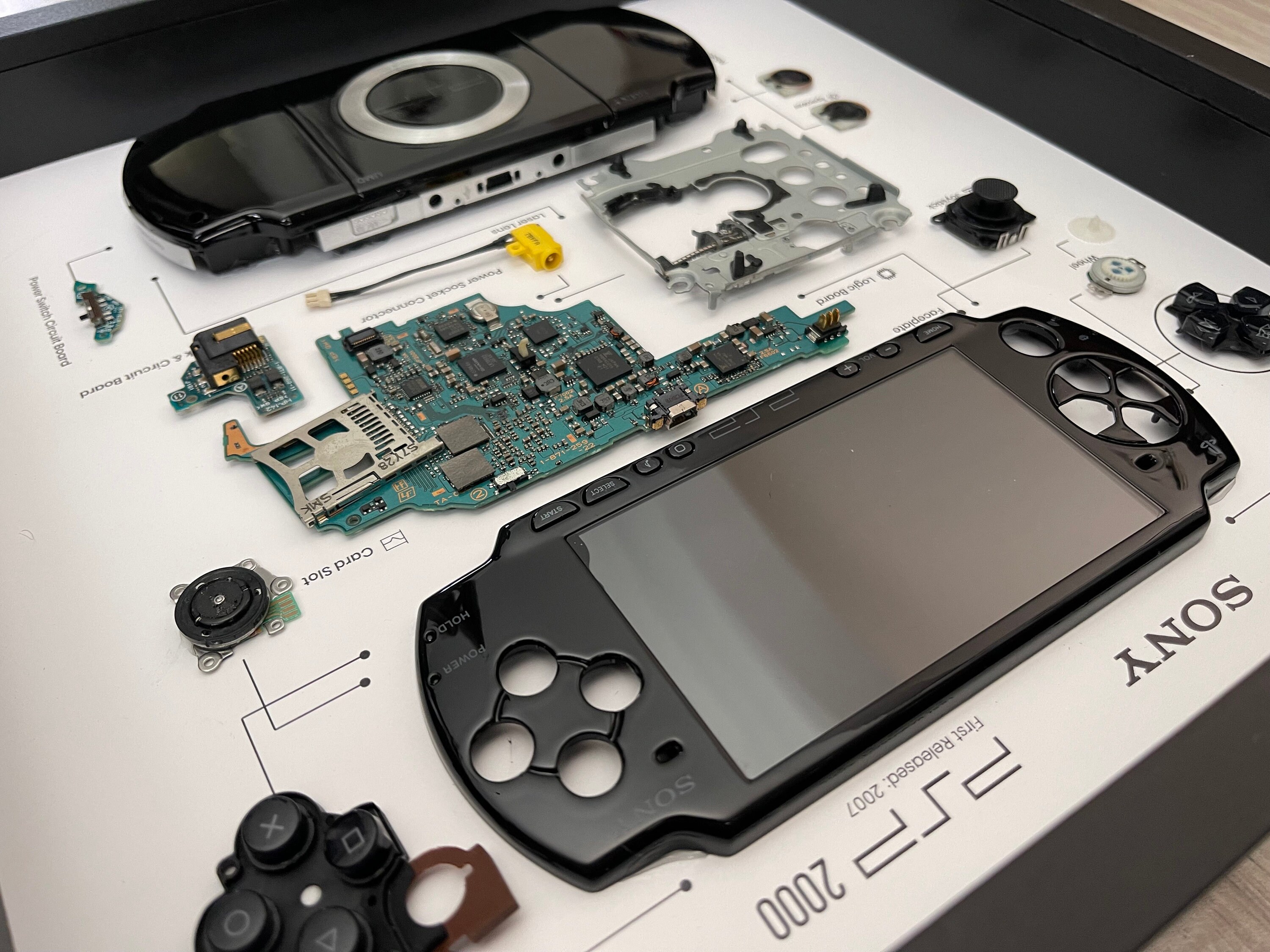 Black PSP2000 Teardown Art - Etsy