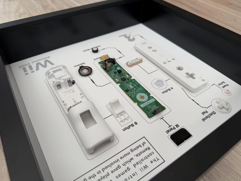 White Wii Controller Teardown Art - Etsy