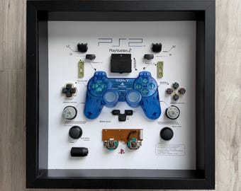 Clear Blue DualShock 2 Controller Teardown Art