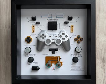 Silver DualShock 2 Controller Teardown Art