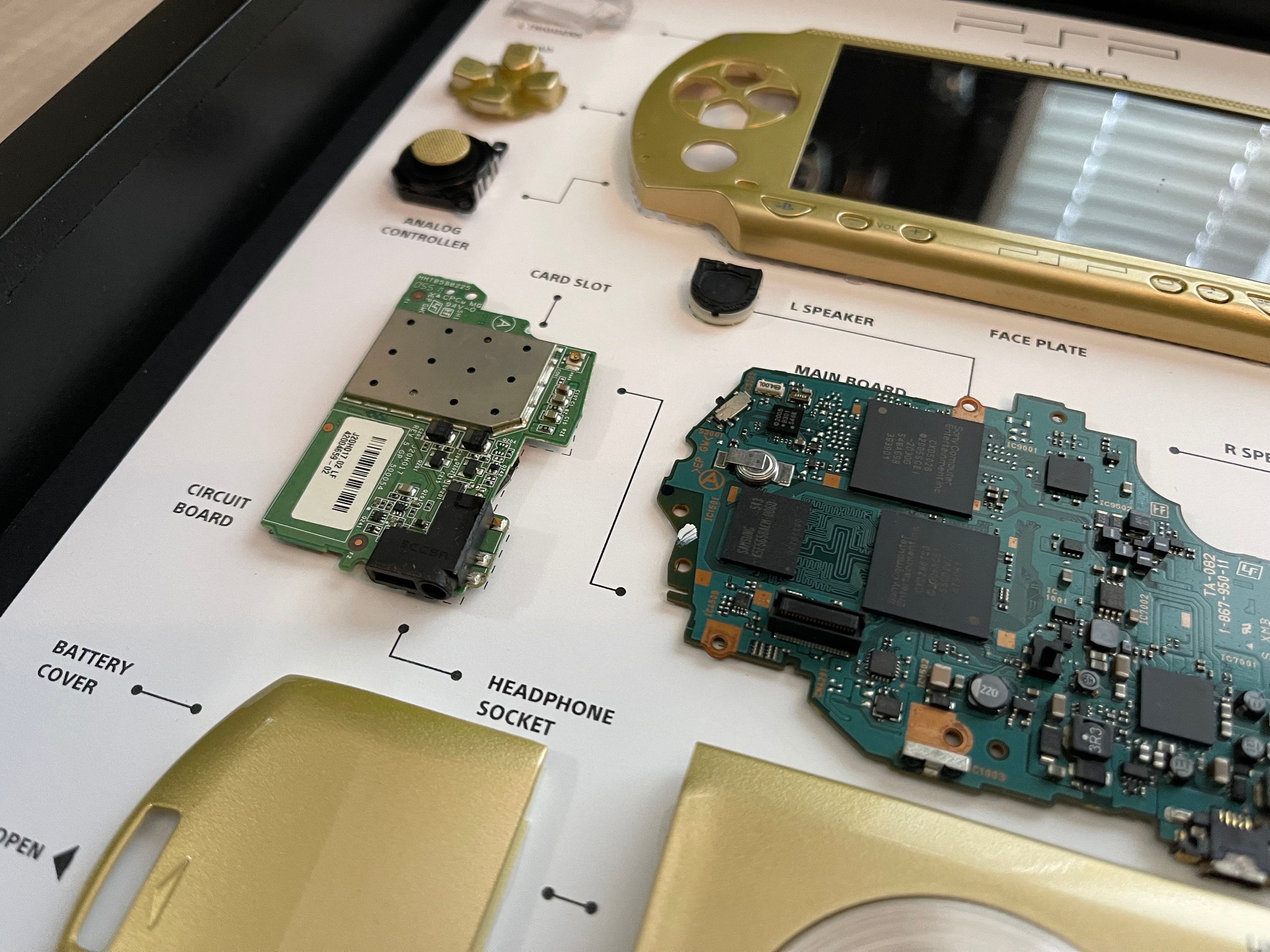 Gold PSP1000 Teardown Art - Etsy