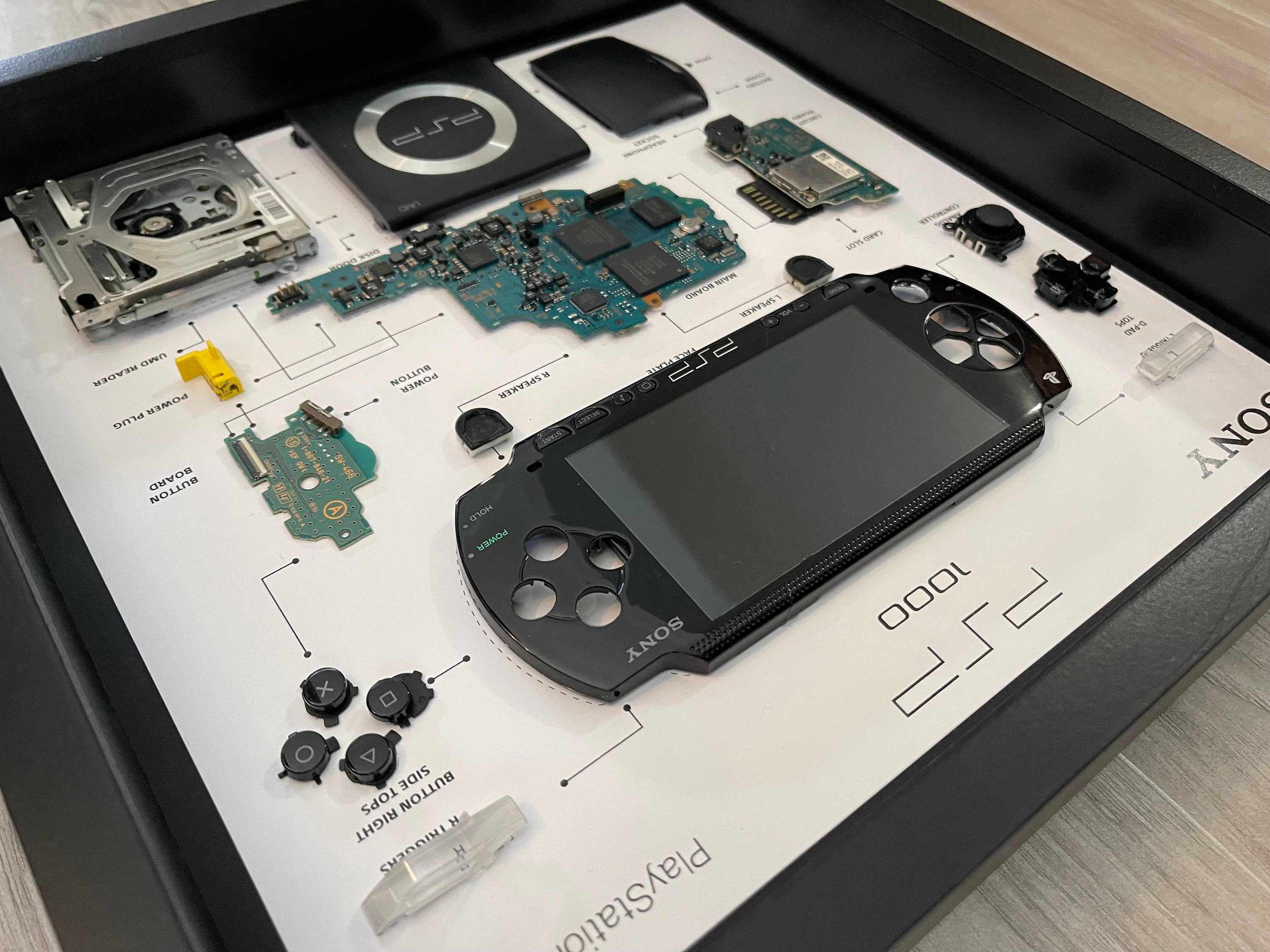 Black PSP1000 Teardown Art - Etsy