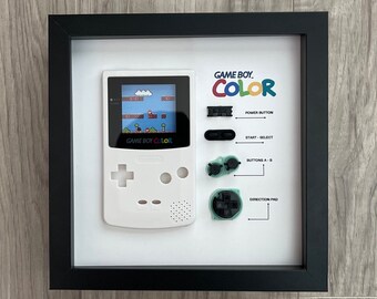 White Gameboy Color Teardown Art