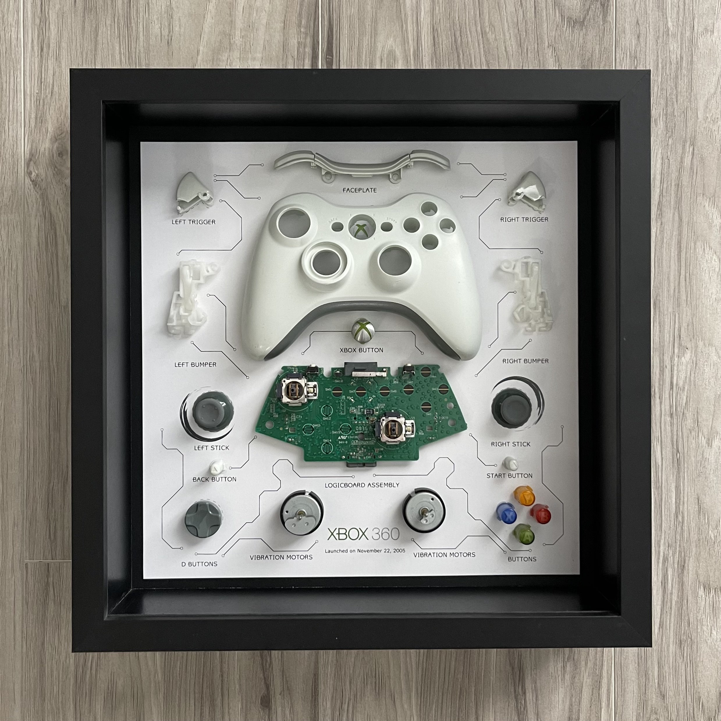 White Xbox 360 Controller Teardown Art - Etsy