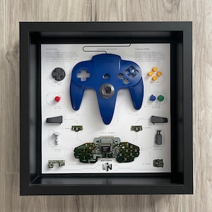 Blue Nintendo64 Controller Teardown Art