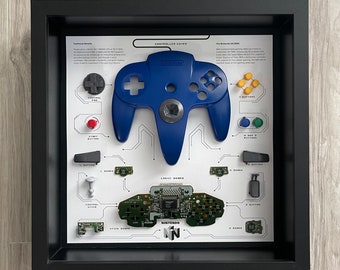 Blue Nintendo64 Controller Teardown Art