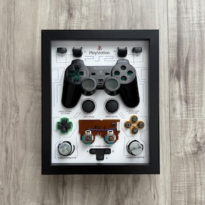 8X10 Black DualShock 2 Controller Teardown Art