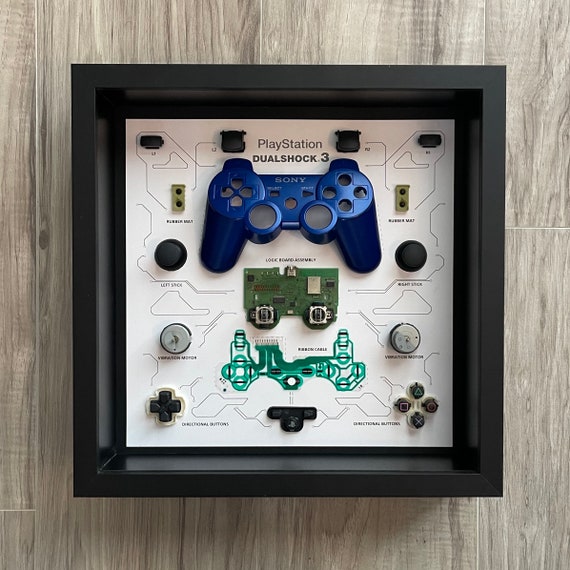Blue Dualshock 3 Controller Teardown Art
