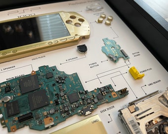 Gold PSP1000 Teardown Art - Etsy