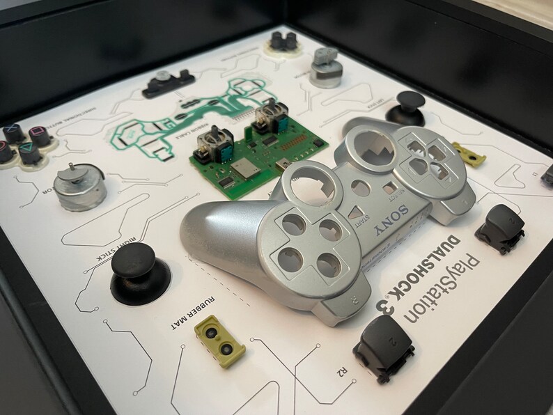 Silver Dualshock 3 Controller Teardown Art - Etsy