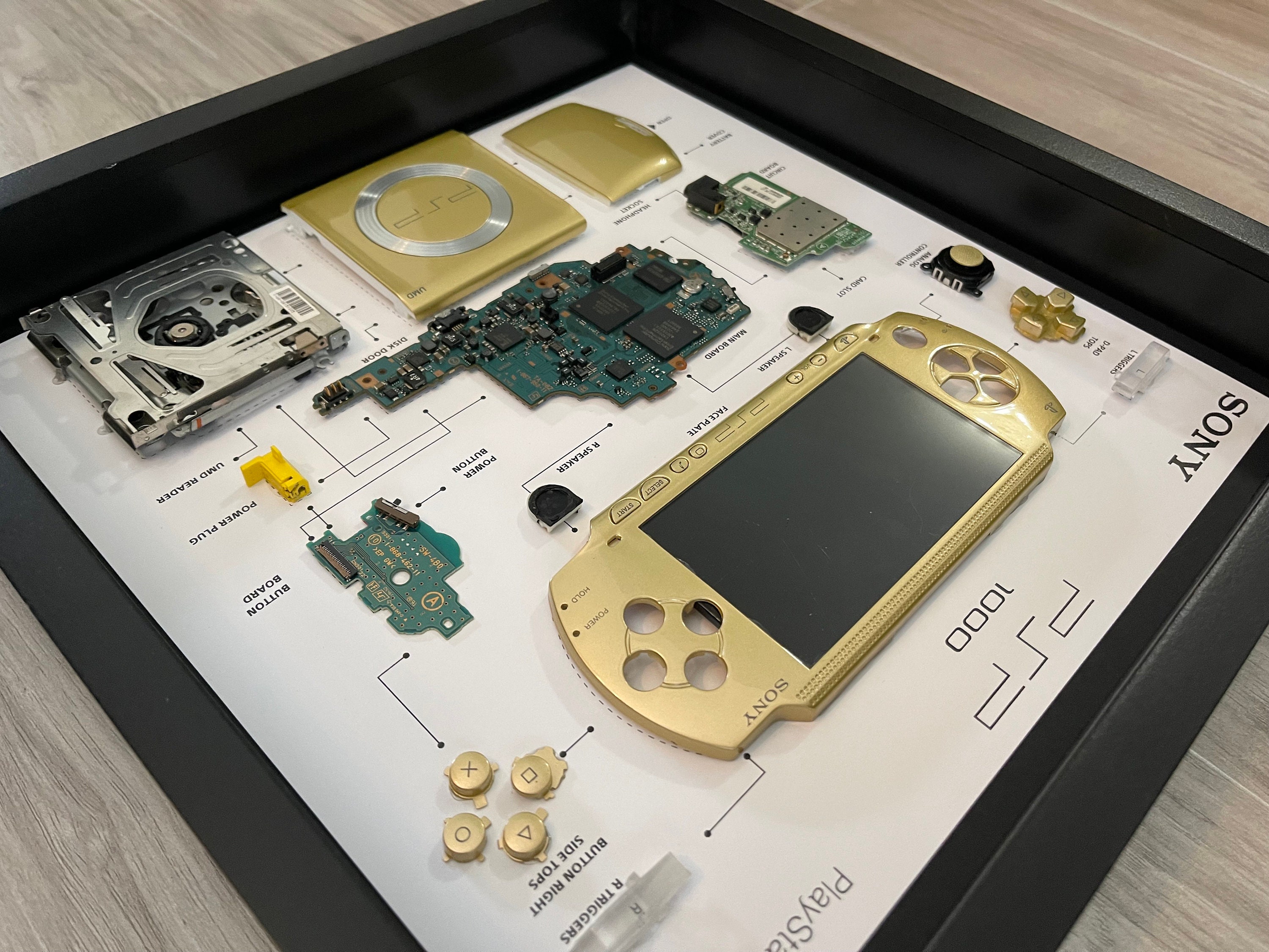 Gold PSP1000 Teardown Art - Etsy