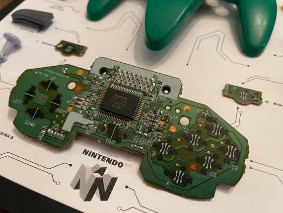Green Nintendo64 Controller Teardown Art - Etsy