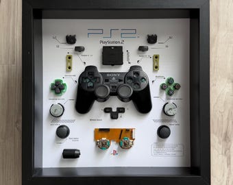 Black DualShock 2 Controller Teardown Art