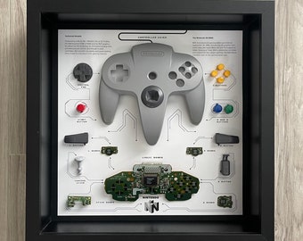 Grey Nintendo64 Controller Teardown Art