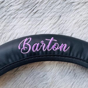 Custom Embroidered Words/Name Steering Wheel Cover, Artificial Leather Steering Wheel Cover, Personalized Gift for Driver, Anti-Slip Grip