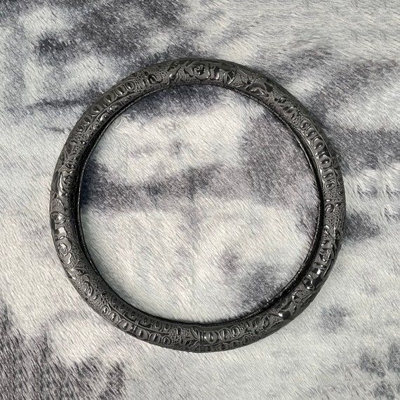 Black Crocodile pattern Steering Wheel Cover, Leather Car Accessories, Custom Letter Steering Wheel Cover, Anti-slip Steer Wheel Cover