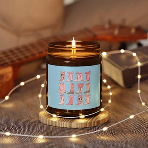 Cowgirl Boots Soy Candle, Coquette Bows, Western Home Decor