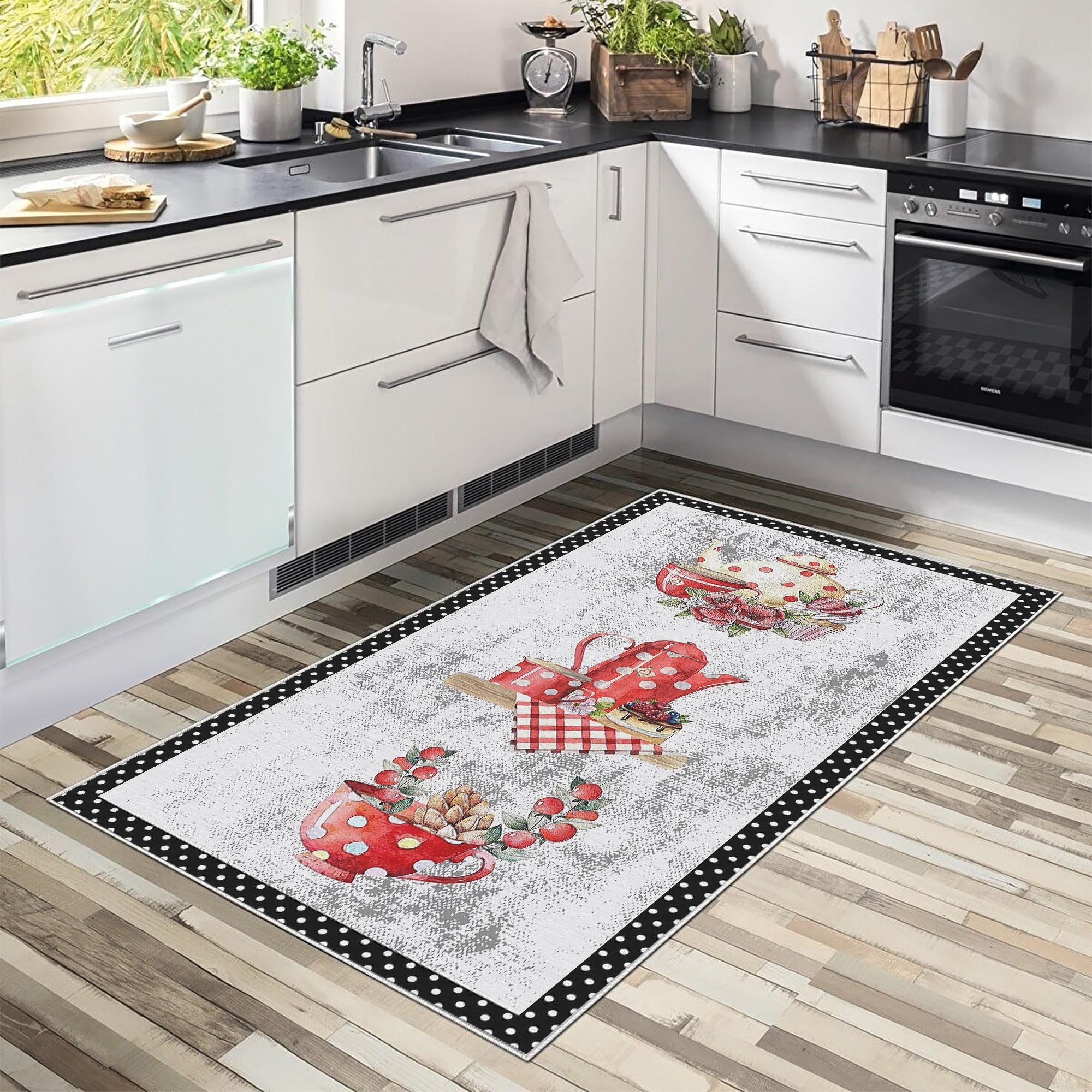 20x40 Rectangle Kashi Home RS045828 Chef Series Kitchen Rug Mat with Latex Back 
