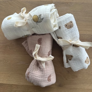 Muslin diaper muslin cloth diaper muslin cloth burp cloth girl boy bear lemon rose