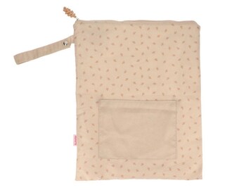 Wet Bag Nasstasche Kinder oder Strand 40x 31,5 beige Stoffwindeln