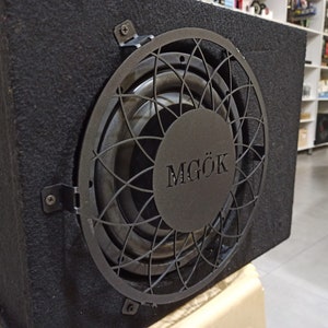 CNC Laser Cut Bass Protection: Industrial Metal Design (DXF-DWG File)