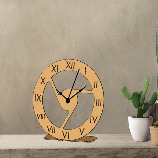 Industrial Style Bending Accessory Desktop roman numerals Clock DXF CNC Laser Cut Metal Cutting File