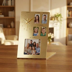 Steampunk Photo Clock DXF File – CNC Laser Cut, Industrial Decor