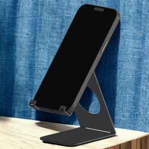 Industrial Phone Holder DXF File: CNC Laser Cut Metal Design