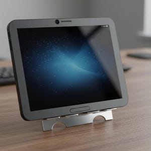 Archivo DXF de soporte para tableta industrial: Metal cortado con láser CNC (2 mm) (Descarga digital)