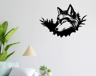 Wolf Metal Wall Art - Dxf-Dwg-Svg-Eps-Psd-Pdf-Png Files for CNC/Laser/Plasma Cutting | Industrial Animal Decor | Rustic DIY Home Project