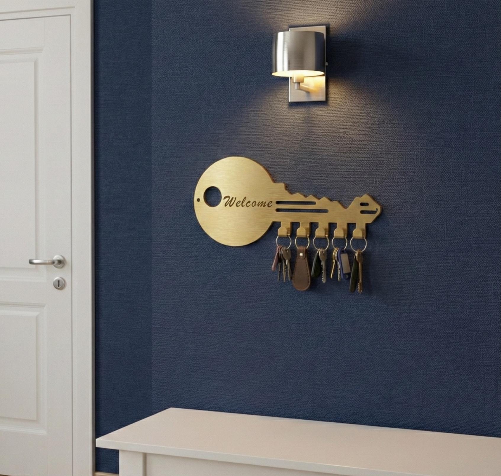 Industrial Key Holder DXF File: CNC Laser Cut Metal Key Rack - Etsy