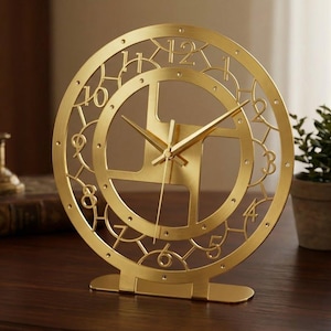 Orologio da tavolo in stile industriale con taglio laser CNC (DXF-DWG)