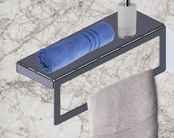 Industrial Towel Rack - CNC Laser Cut DXF File | Rustic Kitchen & Bathroom Holder | Wall-Mounted Metal Decor DIY Project