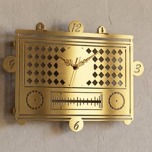 Industrial Radio Clock DXF File: CNC Laser Cut Metal Plans (Digital Download)