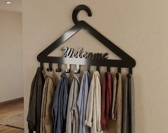 Cnc Laser Cut Wall Hanger DXF DWG SVG File: Industrial Bending Design (Digital Download)