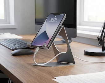 Industrial Phone Holder DXF File: CNC Laser Cut Metal Design