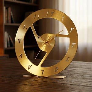 Industrial Arabic Clock: CNC Laser Cut Metal File (DXF)