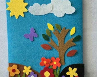 Felt Wall Hanging Kit, Nature theme / Reusable precut felt , Montessori DIY kit/ Back to school Gift for Toddlers & Preschoolers