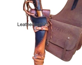 Right hand Handmade Leather Mares Leg Ranch Hand Holster Outdoorsmen, Hunting Shotgun Case