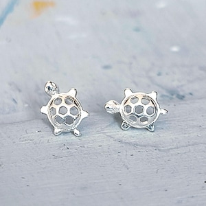 925 Sterling silver flower earrings Minimalist ear climber forget me not Gift for her