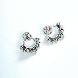 925 Sterling silver flower earrings Minimalist ear climber forget me not Gift for her