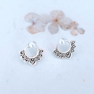 Sterling silver teardrop stud earrings Minimalist jewellery