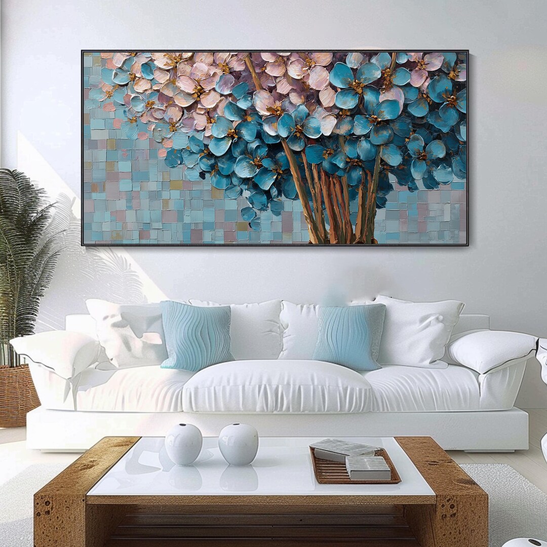 3D Tree Canvas Texture Oil Painting Abstract Botanical Landscape Art ...