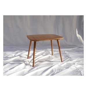 Restored vintage coffee table with walnut top