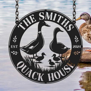 Custom Duck Farm Metal Sign, Duck Quack House sign, Farmhouse Decor, Duck Hutch Coop Sign,Quack Shack Cabin Decor, Farmer Gift