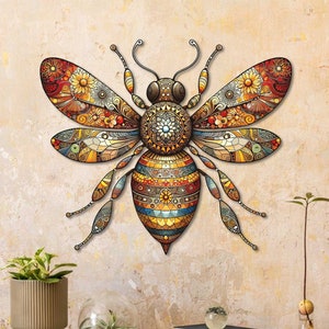 Color Bee Metal Sign, Vintage Bee Sign, Bee Decor, Bee Lover Gift, Bee Hive Sign, Bee Keeper Gift, Garden Decor, Garden Gift