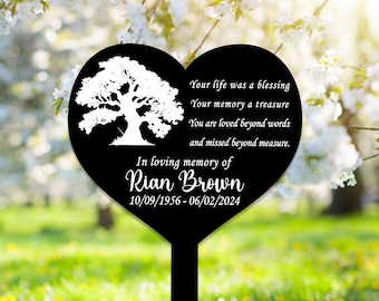 Custom Dad Memorial Garden Stake, Memorial Tree Stake, Personalized Dad Loss Gift, Dad Grave Marker, Remembrance Plaque, Sympathy Gift