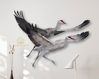 Sandhill Crane Metal Wall Art, Sandhill Crane Metal Sign, Vintage Sandhill Crane Sign, Housewarming Gift, Home Decor