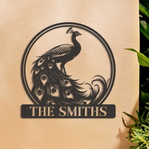 Custom Peacock Metal Wall Art, Peacock Metal Sign, Peacock Wreath Sign, Metal Peacock, Peacock sign, Peacock Decor, Housewarming gift